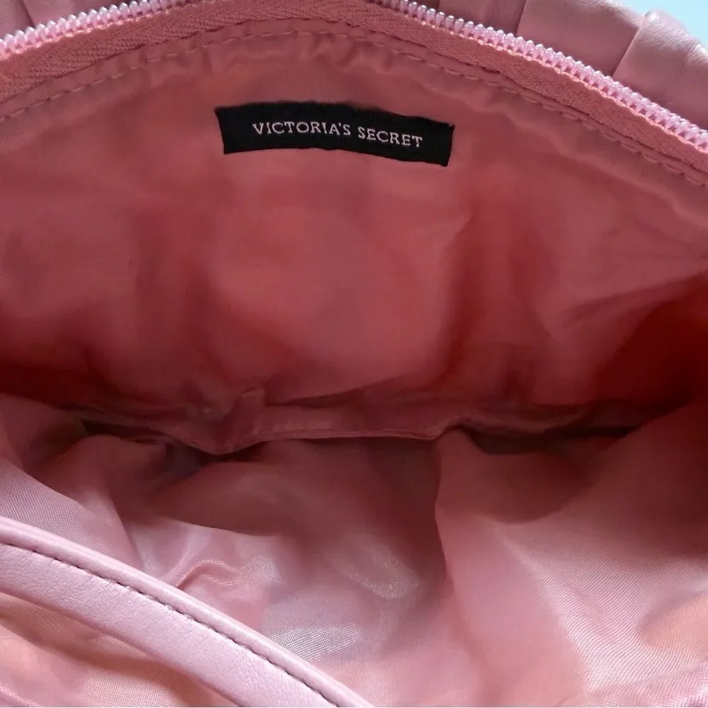 Victorias Secret faux leather smocked clutch handle bag